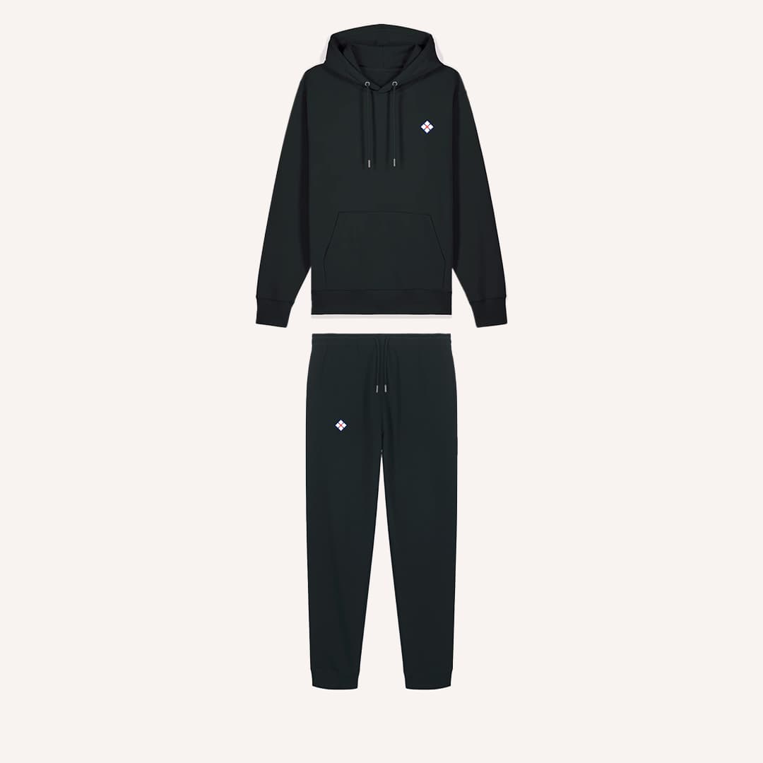 Classic Sport Black Hooded Tracksuit